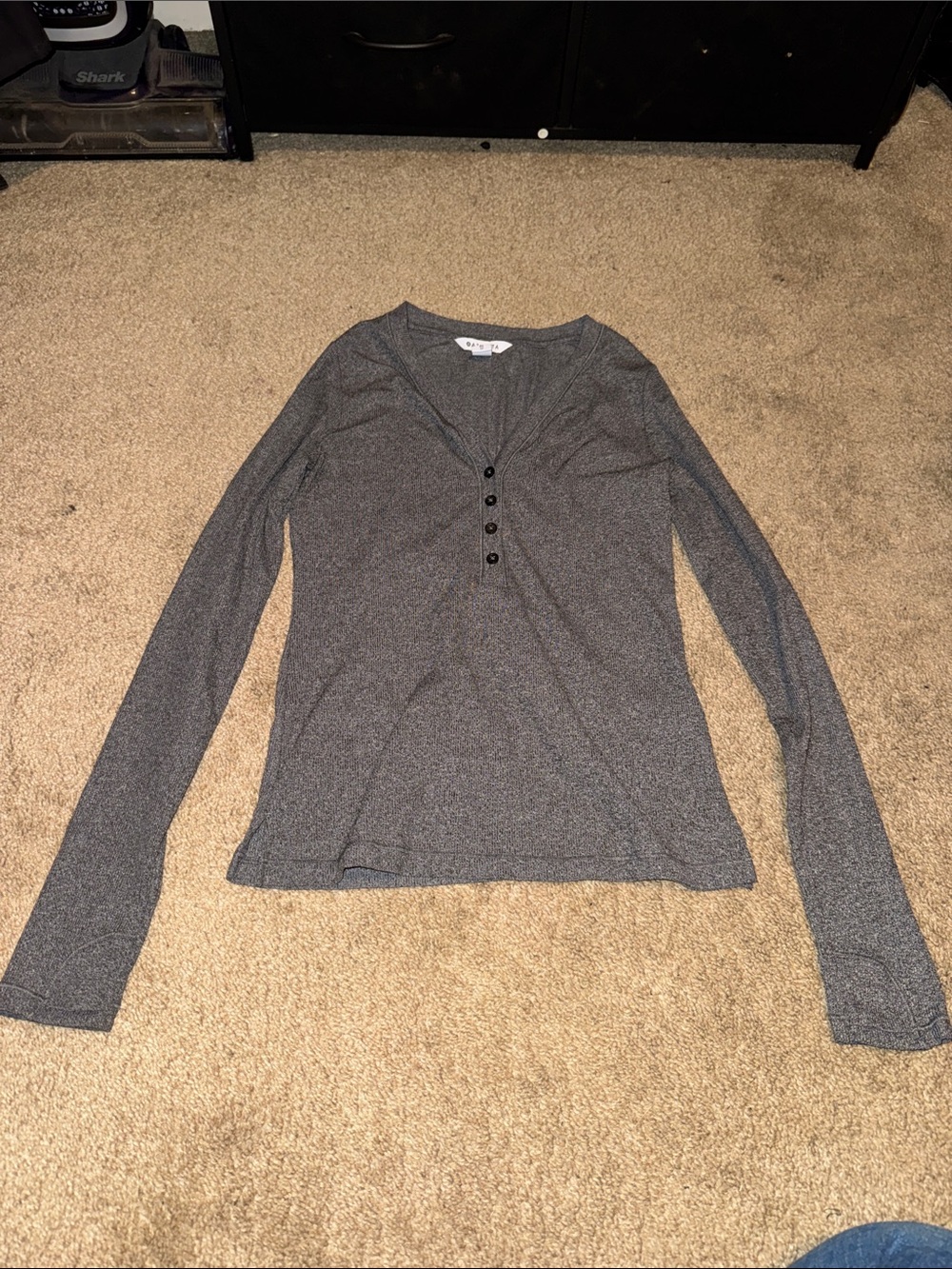 Athleta Gray Long-Sleeve Henley Top - Women